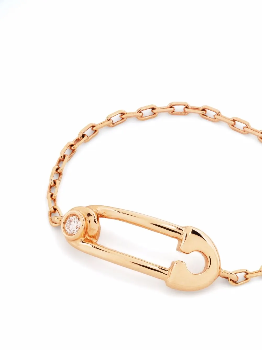 фото Djula кольцо safety pin из розового золота с бриллиантами