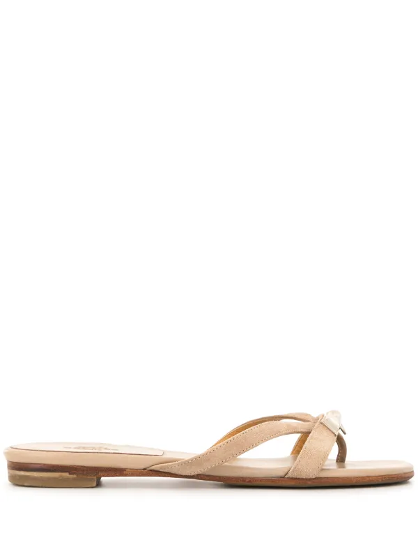 hermes white flat sandals