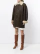 Gucci Pre-Owned shearling panelling buttoned coat