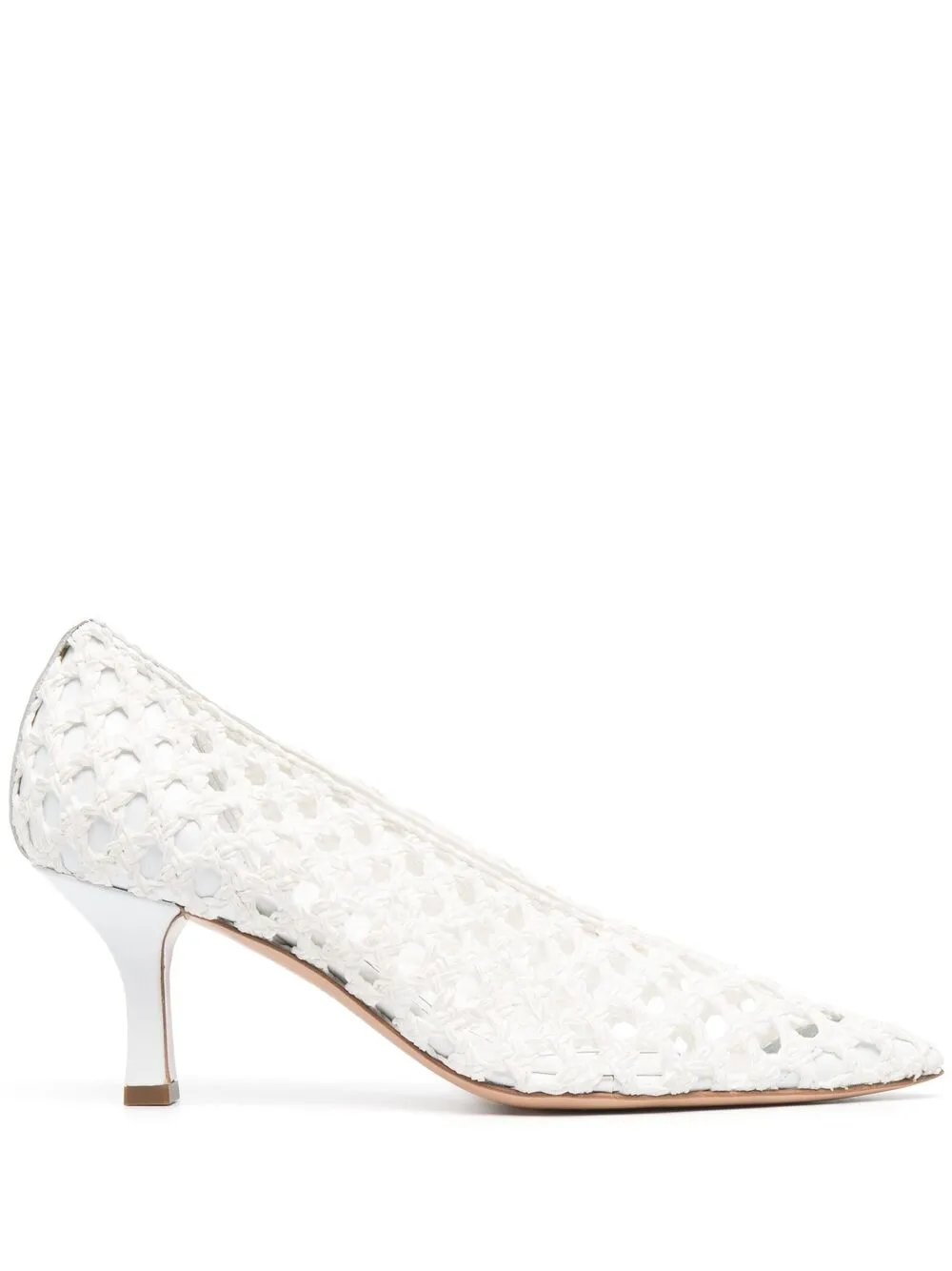 

Casadei cut-detail pointed pumps - White