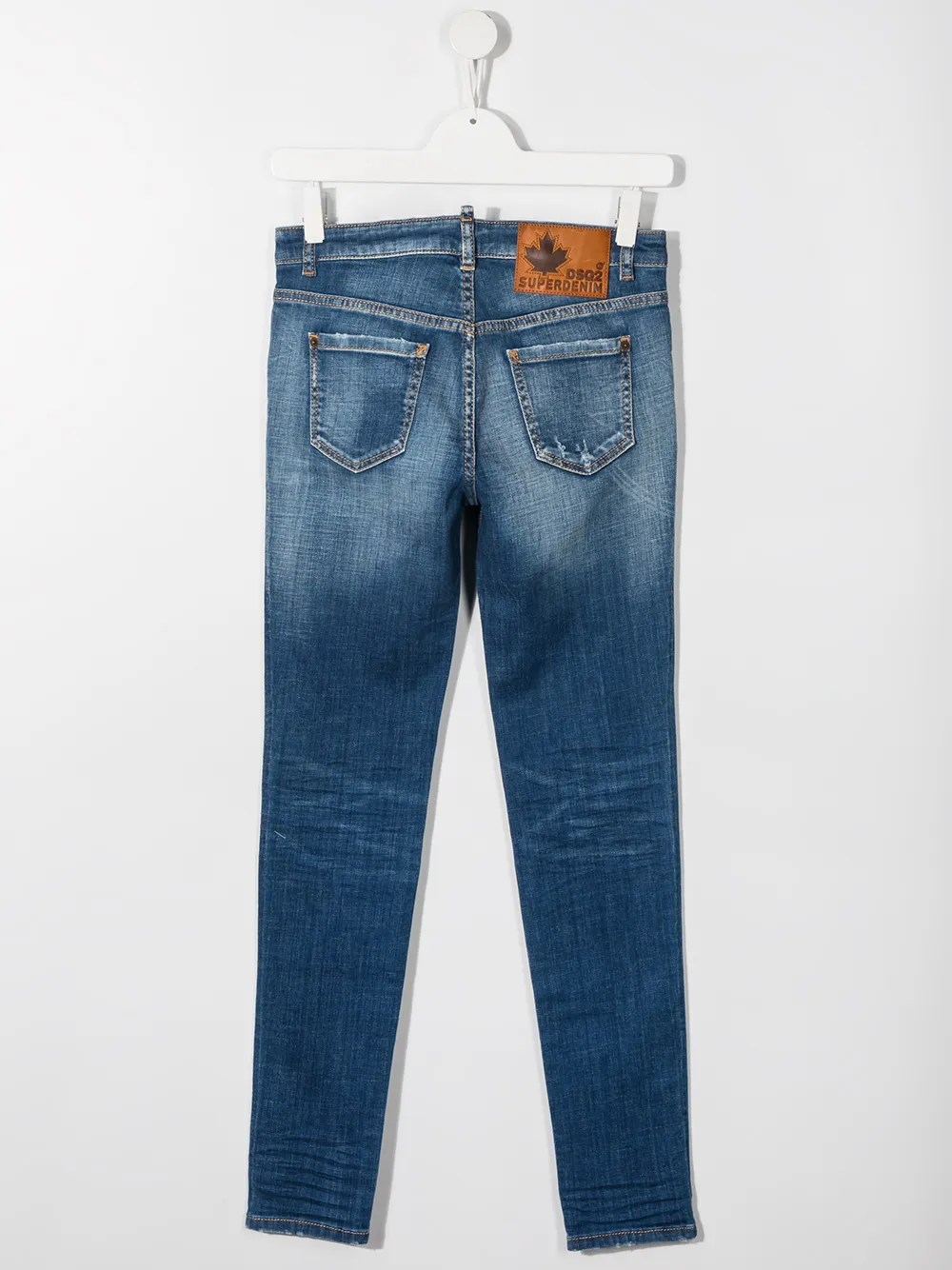 Dsquared2 Teen Distressed Effect Light-wash Jeans In Blue