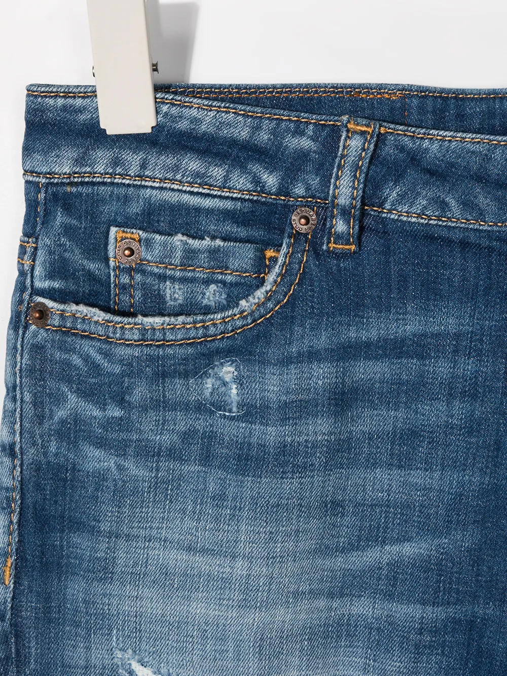 Dsquared2 Teen Distressed Effect Light-wash Jeans In Blue