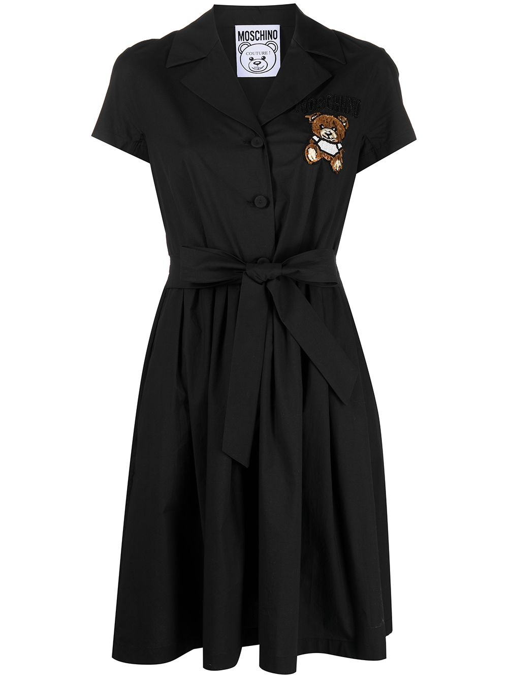 фото Moschino платье-рубашка teddy bear с бисером