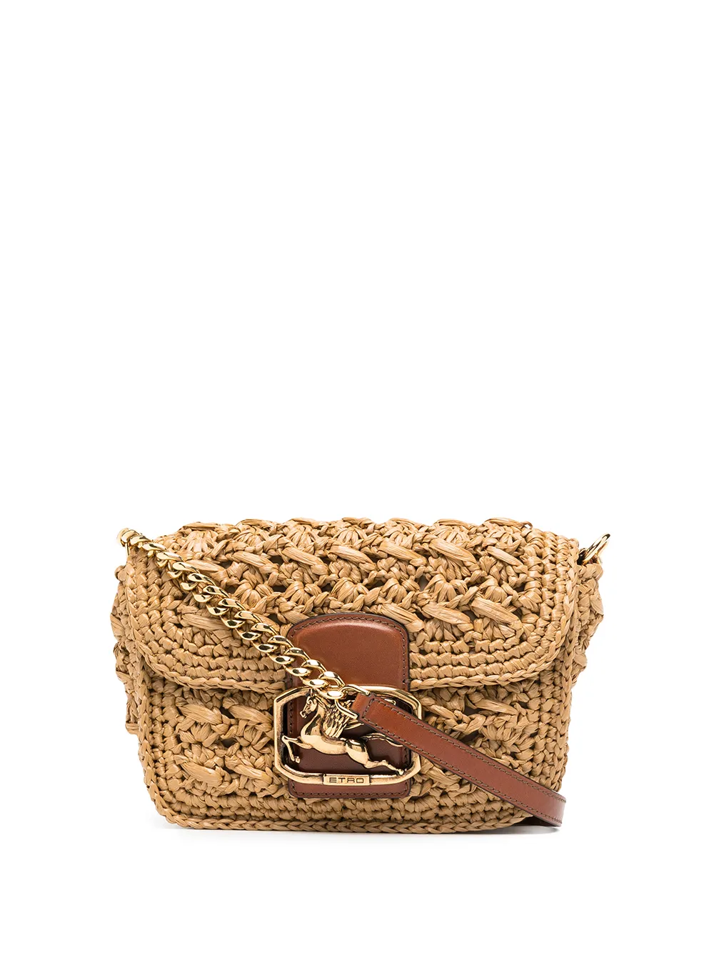 ETRO Pegaso Raffia Shoulder Bag - Farfetch