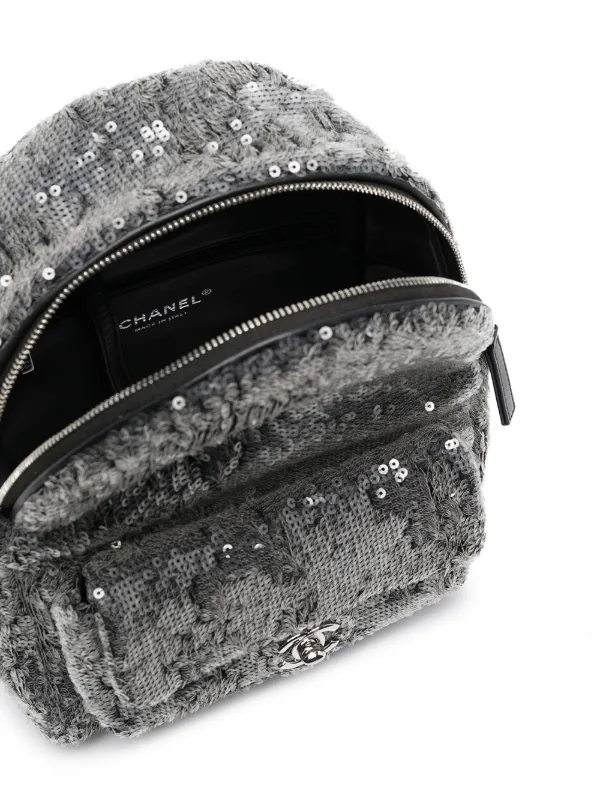chanel sequin backpack