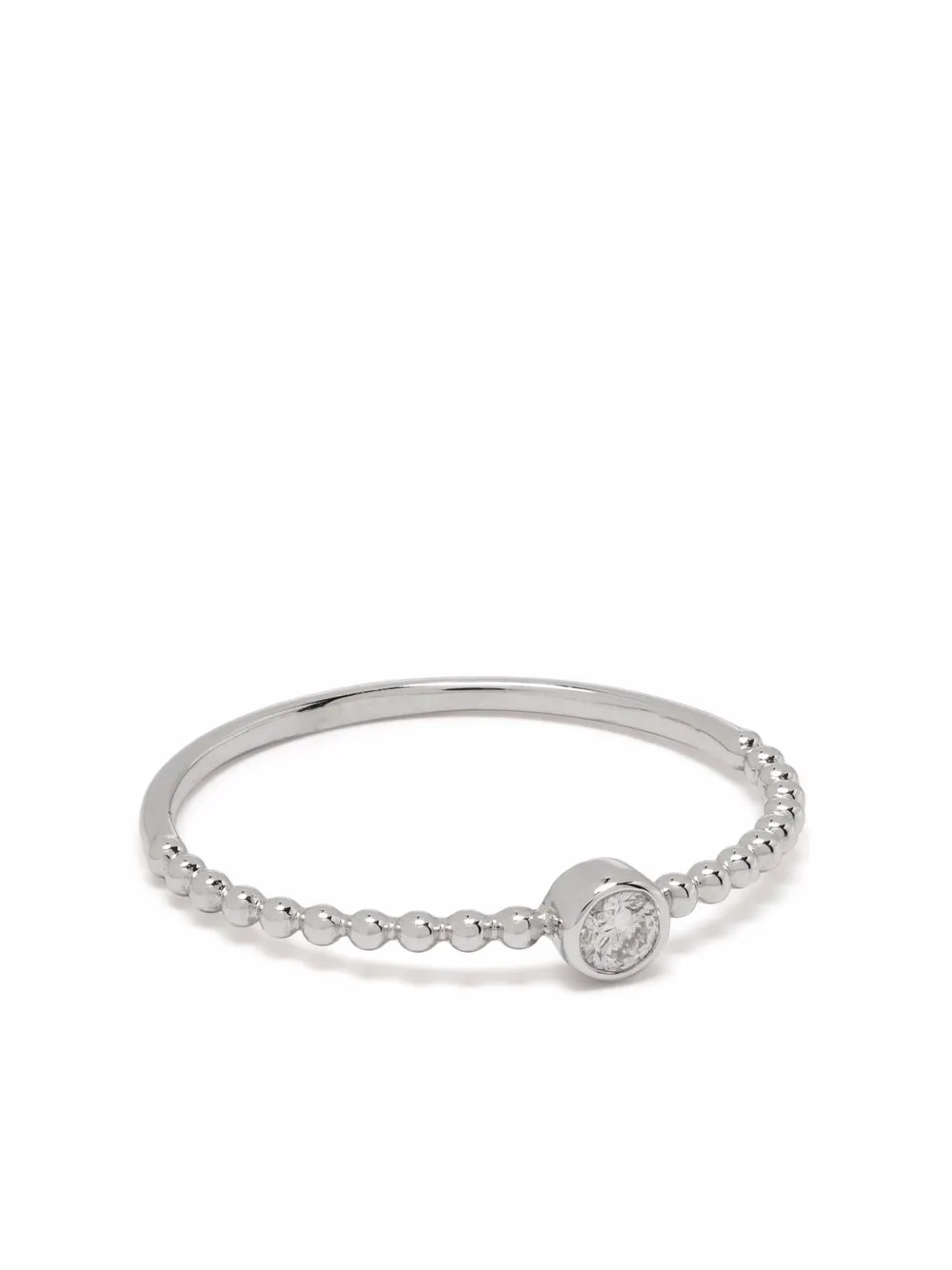 

Djula anillo pequeño en oro blanco de 18kt con diamantes - Plateado