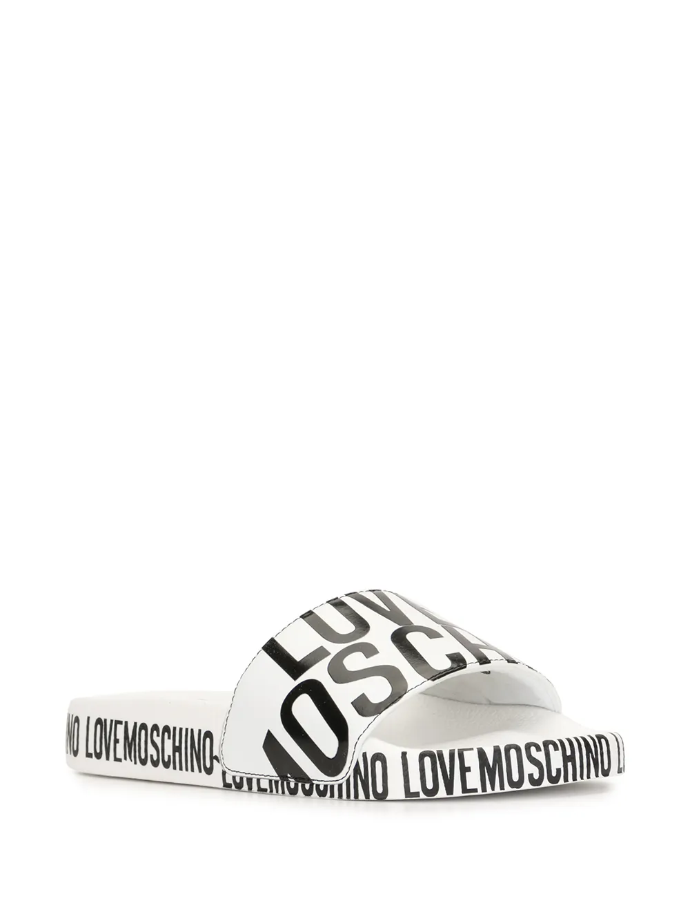 Love Moschino Slippers met logoprint - Wit