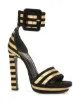 Image 2 of Yves Saint Laurent Pre-Owned striped platform heel sandals