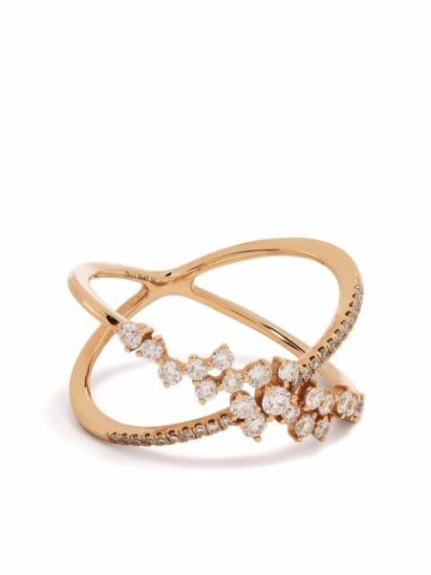 Djula 18kt rose gold Fairy Tale cross diamond ring