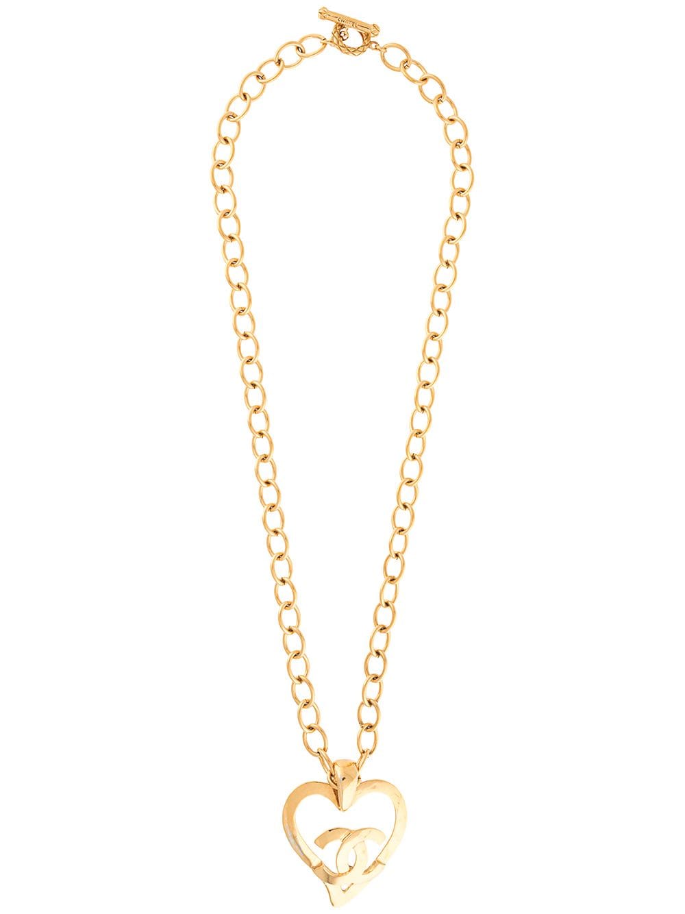 Image 1 of Chanel Pre-Owned 1995 CC heart motif chain necklace