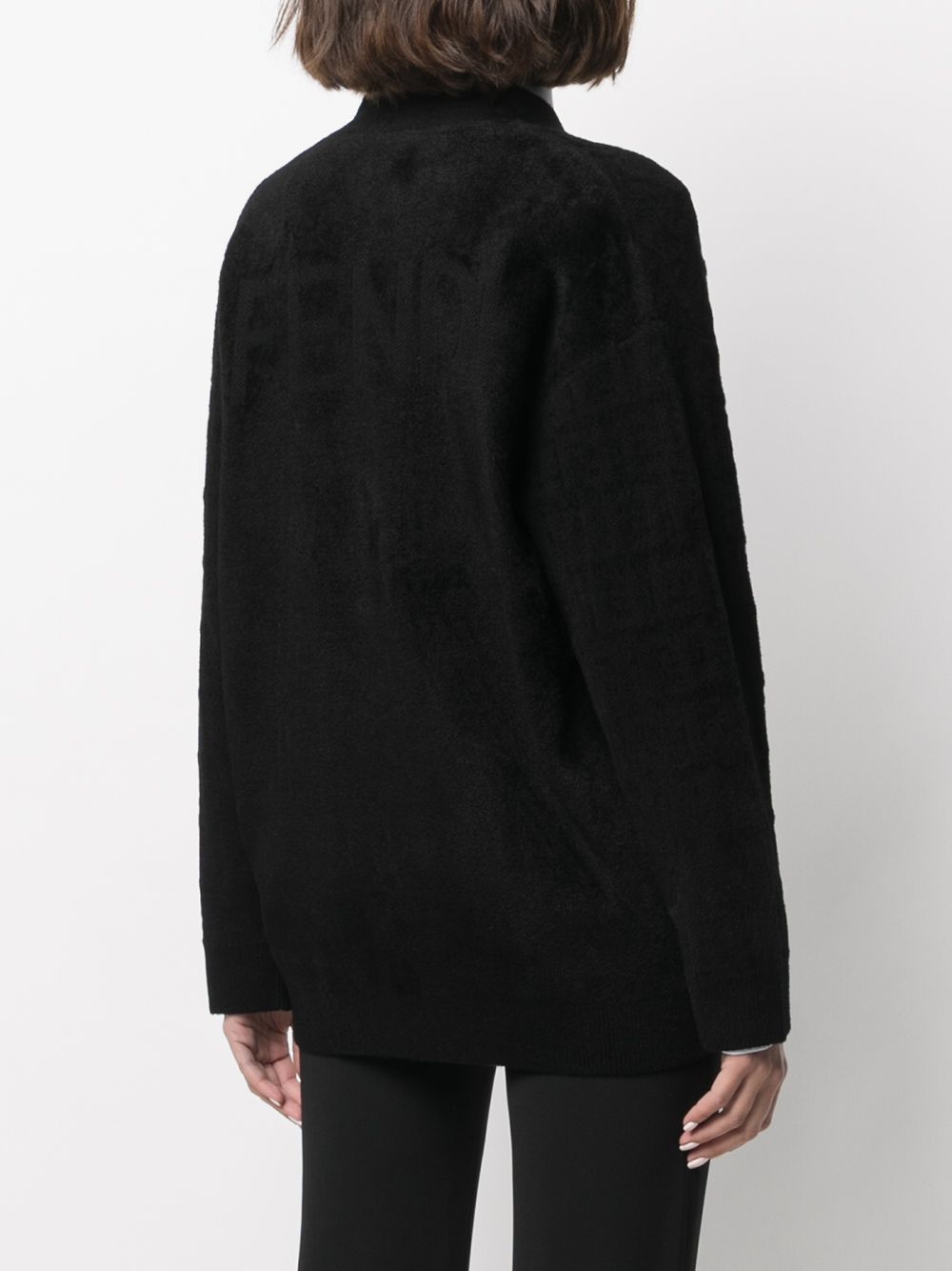 фото Fendi пальто-кардиган с v-образным вырезом и логотипом ff