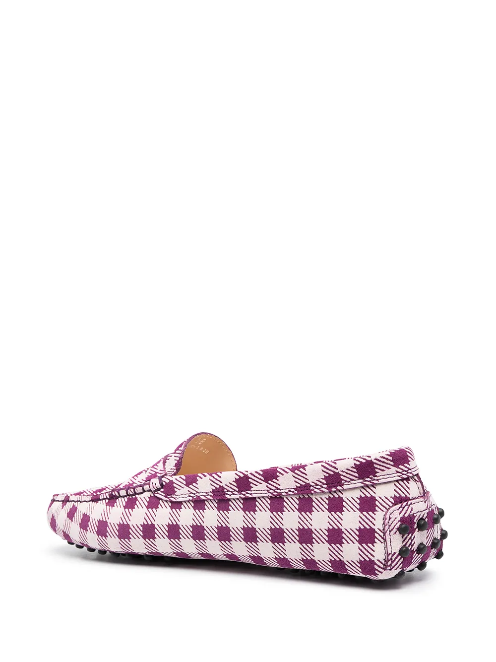 Tod's Gingham-print Loafers In Purple