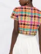 Etro check-pattern cropped jacket