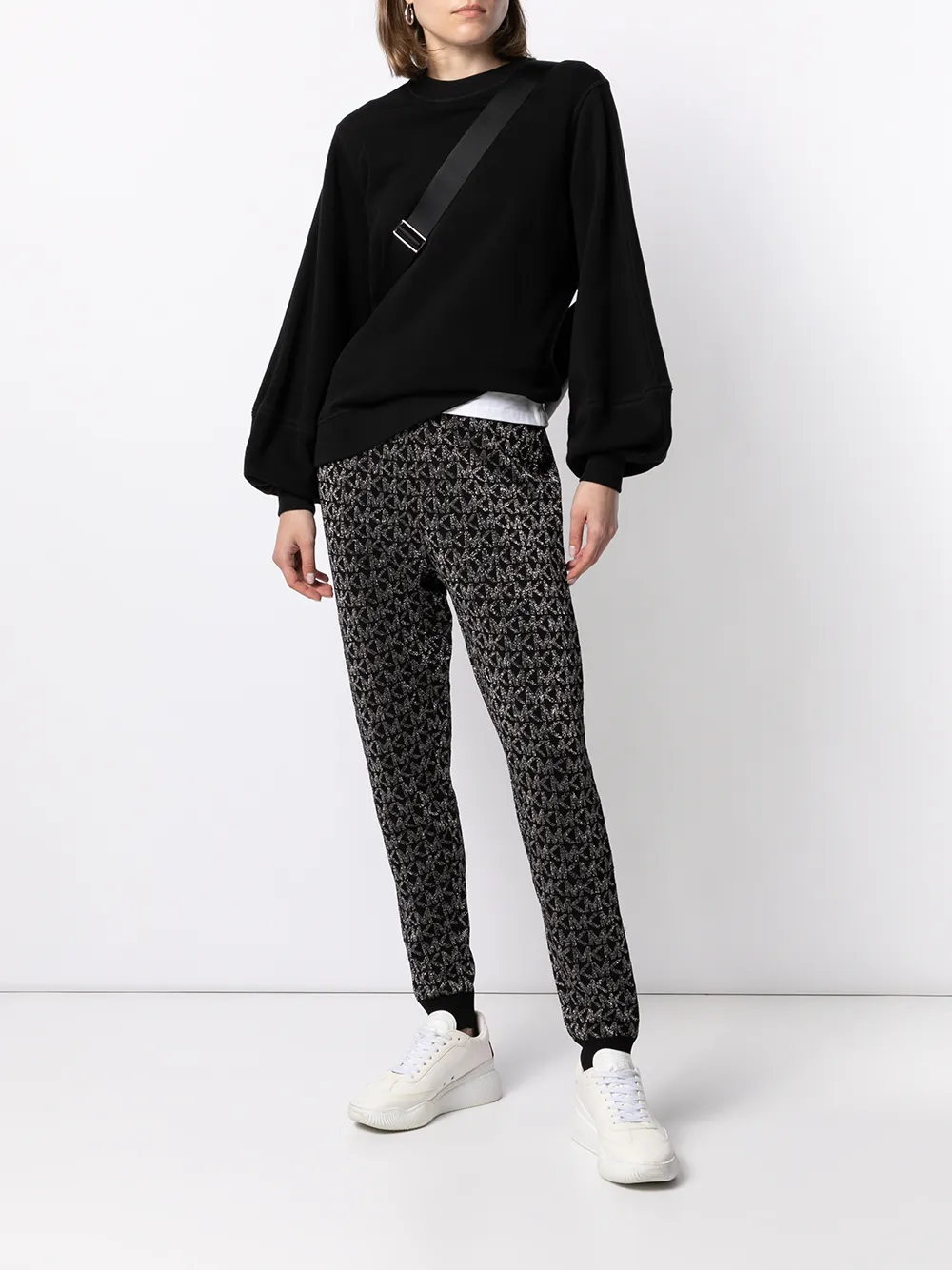 Image 2 of Michael Michael Kors glitter-logo slim joggers