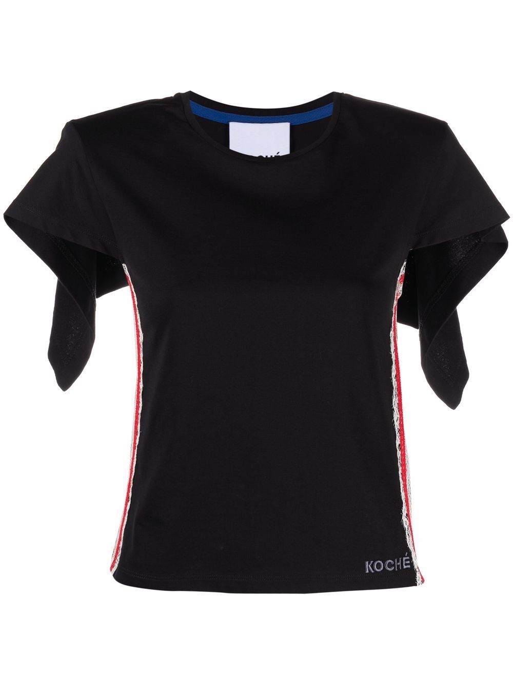 

Koché blusa con ribete de encaje - Negro