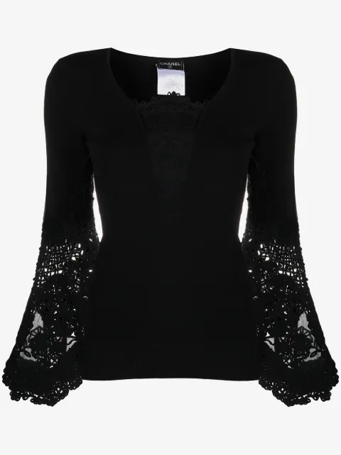 CHANEL Pre-Owned crochet detailing jumper