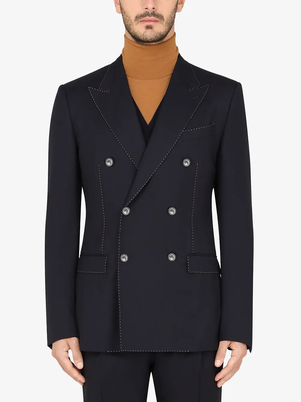 Dolce & Gabbana Taormina-fit double-breasted Cashmere Blazer | Blue ...