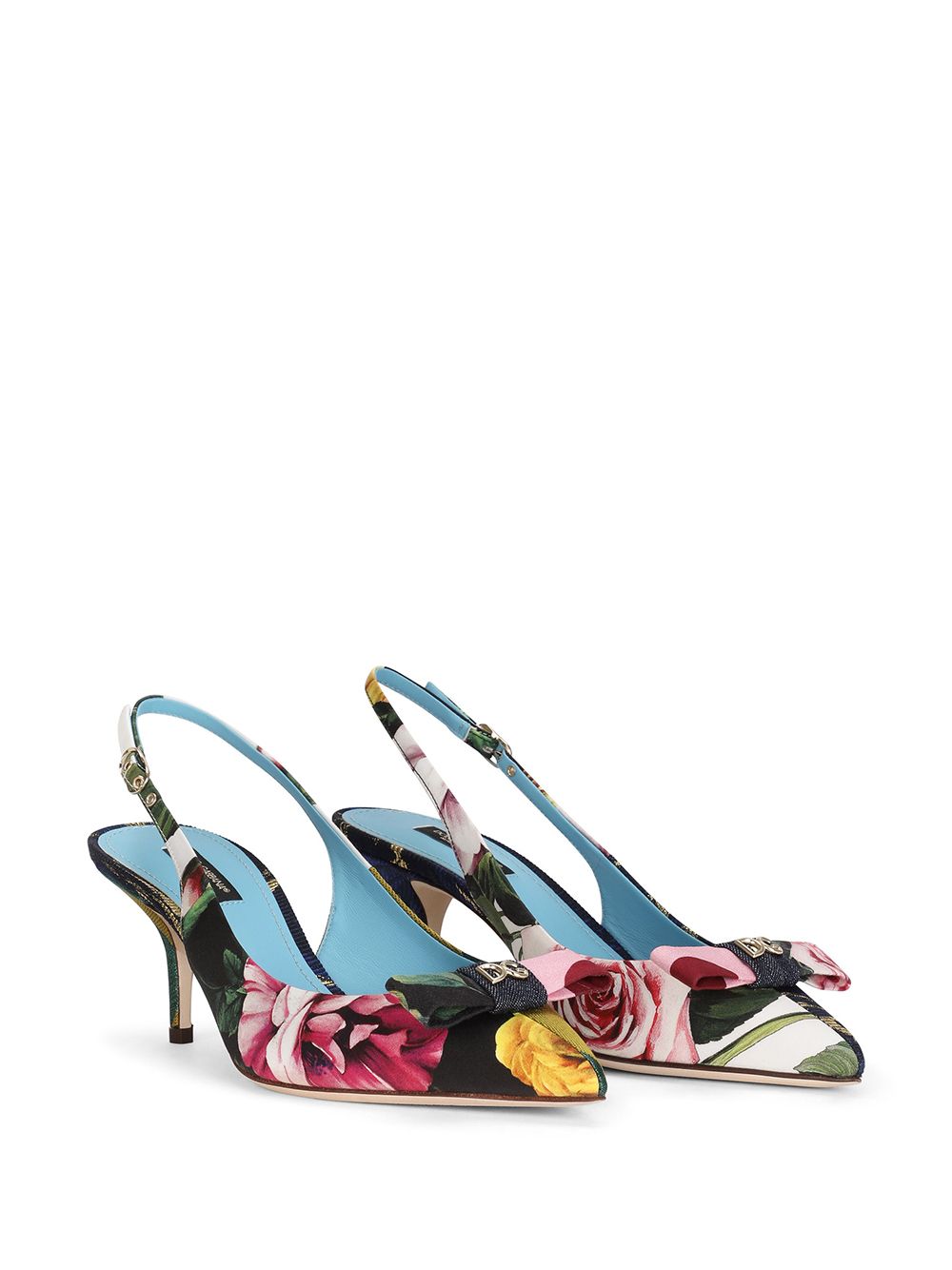 Dolce & Gabbana floral print slingback pumps Blue