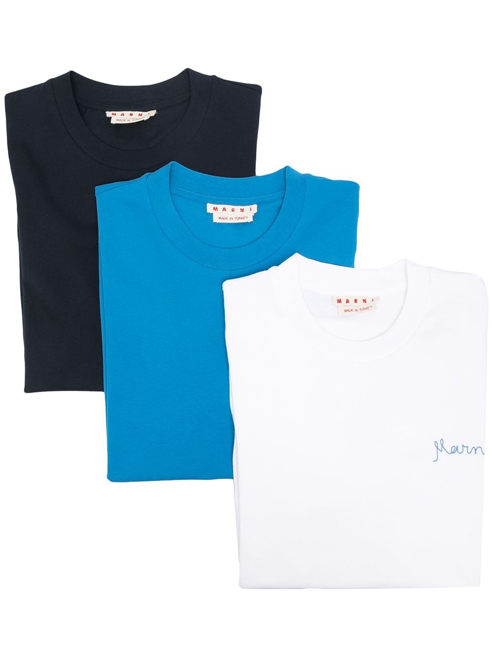 фото Marni набор из трех футболок с вышитым логотипом
