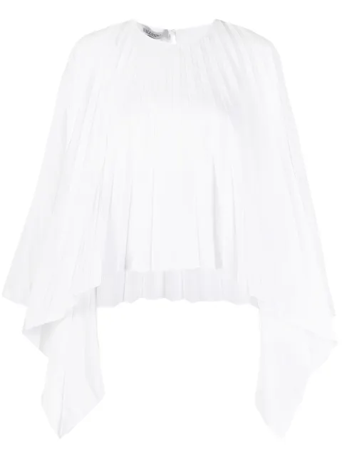 Valentino Garavani pleated bell-sleeves top