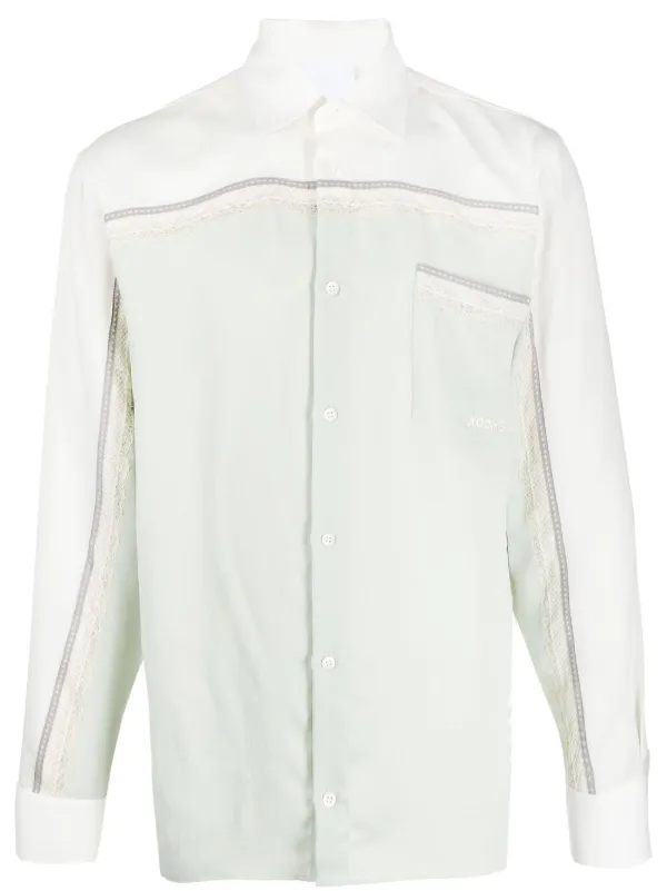lace-trim Button Down Shirt - Farfetch
