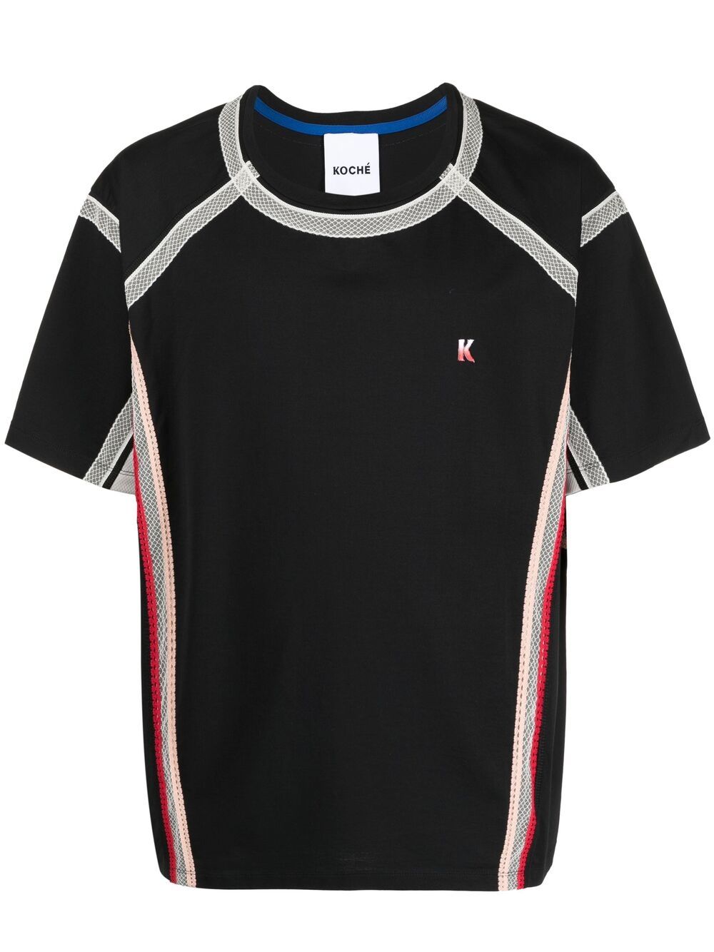 

Koché playera con ribete de encaje - Negro