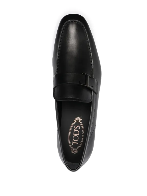 Tod's - logo-plaque Loafers - Men - Leather/Leather/Rubber - 7 - Black