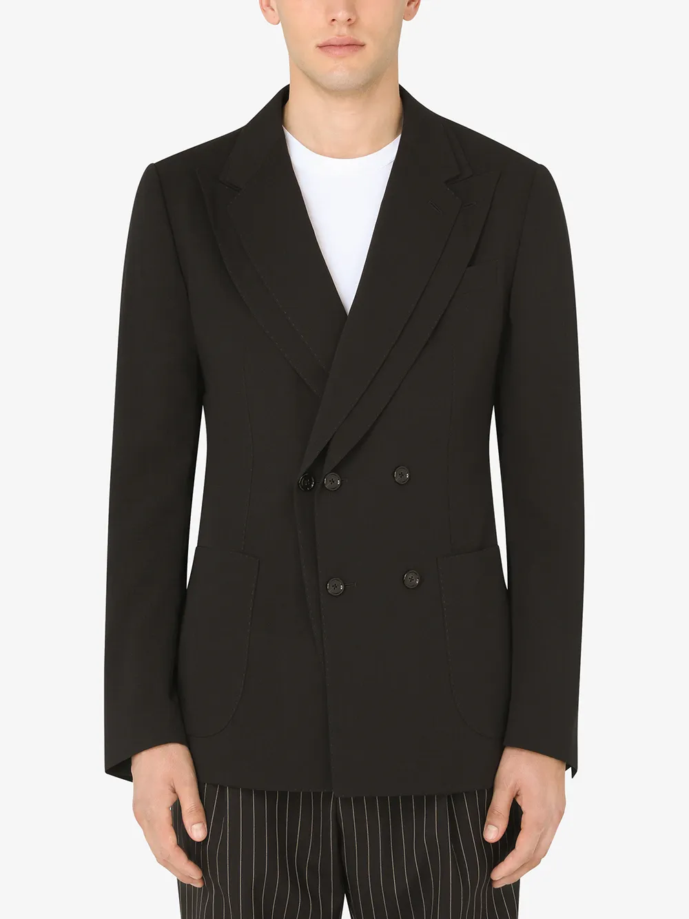 Dolce & Gabbana Double-lapel Blazer In Black