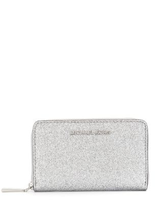 michael kors silver wristlet wallet