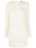 Saint Laurent pointelle-knit detail dress - White
