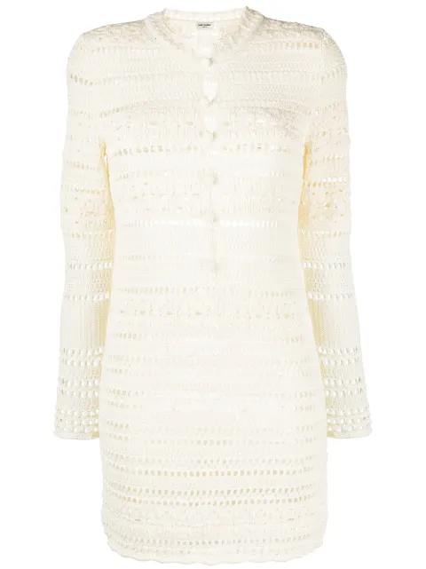Saint Laurent robe courte en maille ajourée