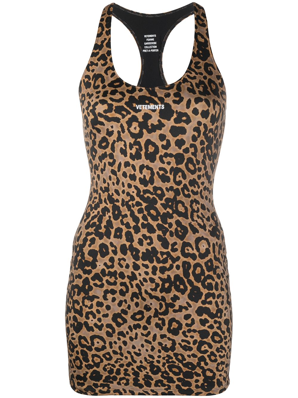 фото Vetements платье мини с леопардовым принтом