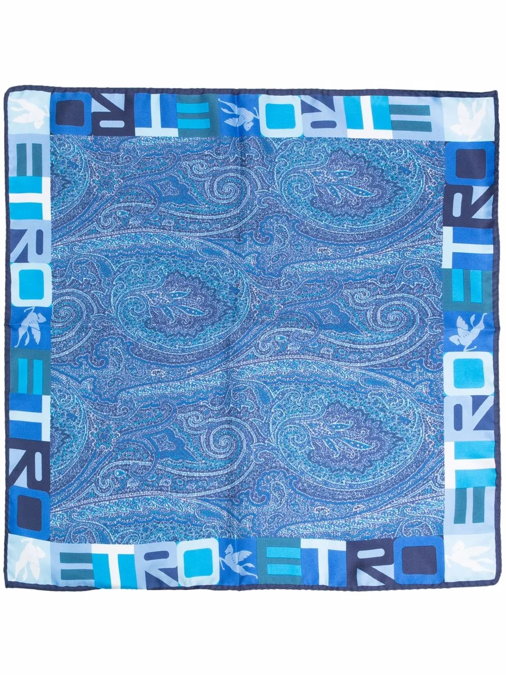ETRO Sjaal met logoprint - Blauw