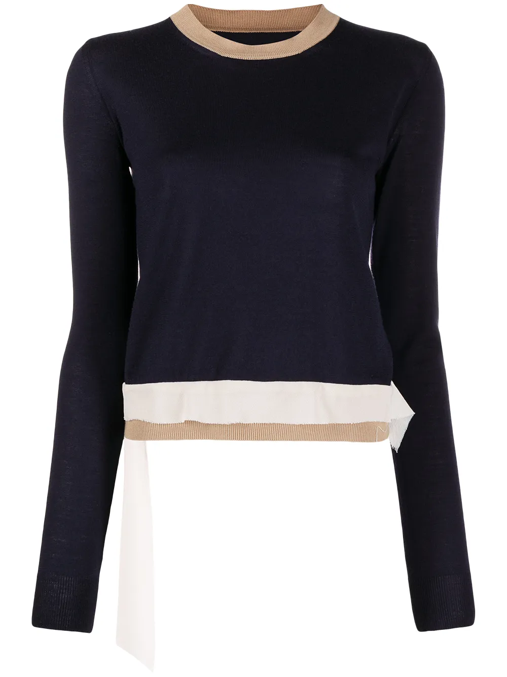 

Maison Margiela draped detail crew-neck jumper - Blue