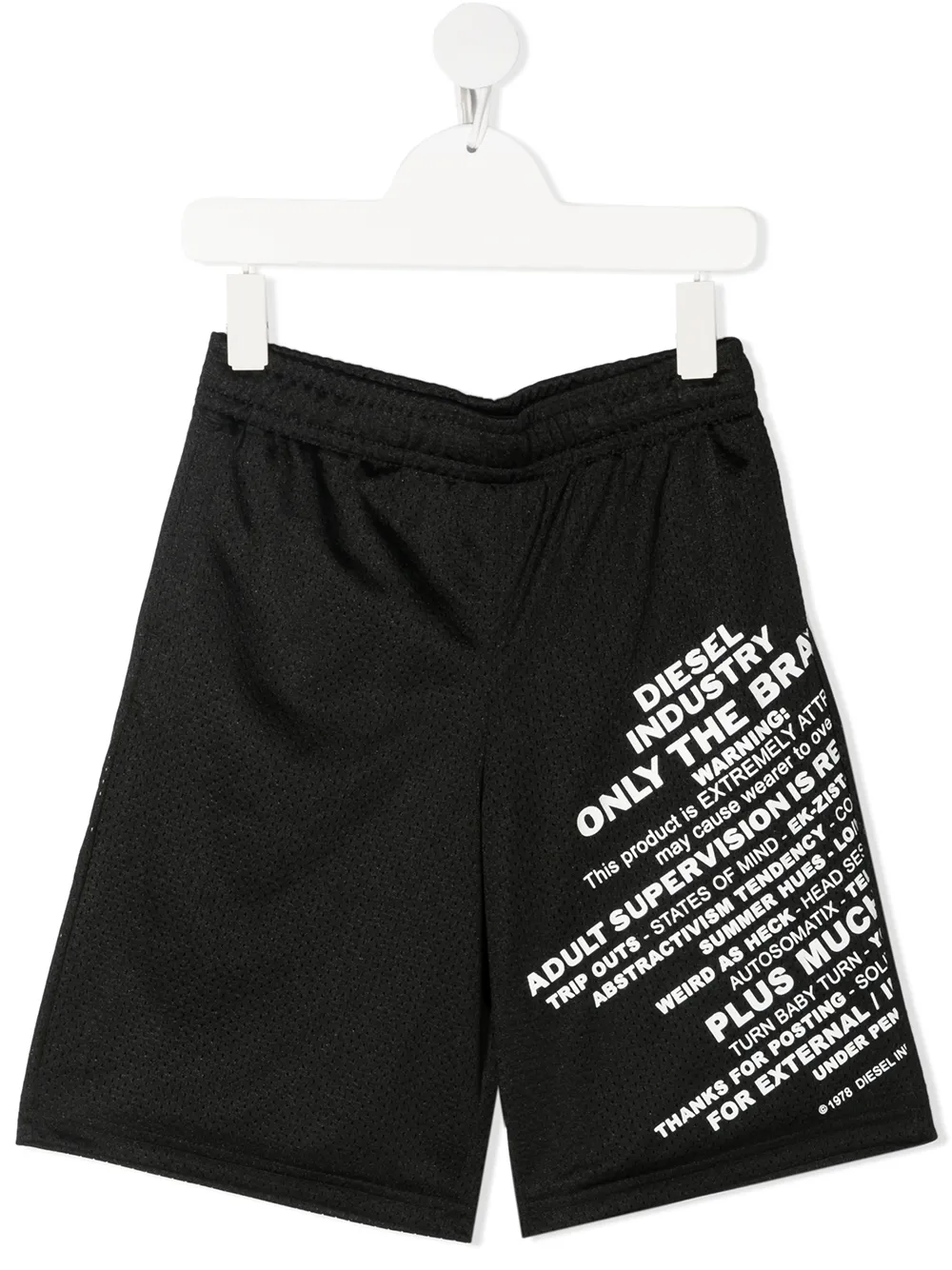 graphic mesh shorts