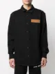 Palm Angels curved logo denim shirt