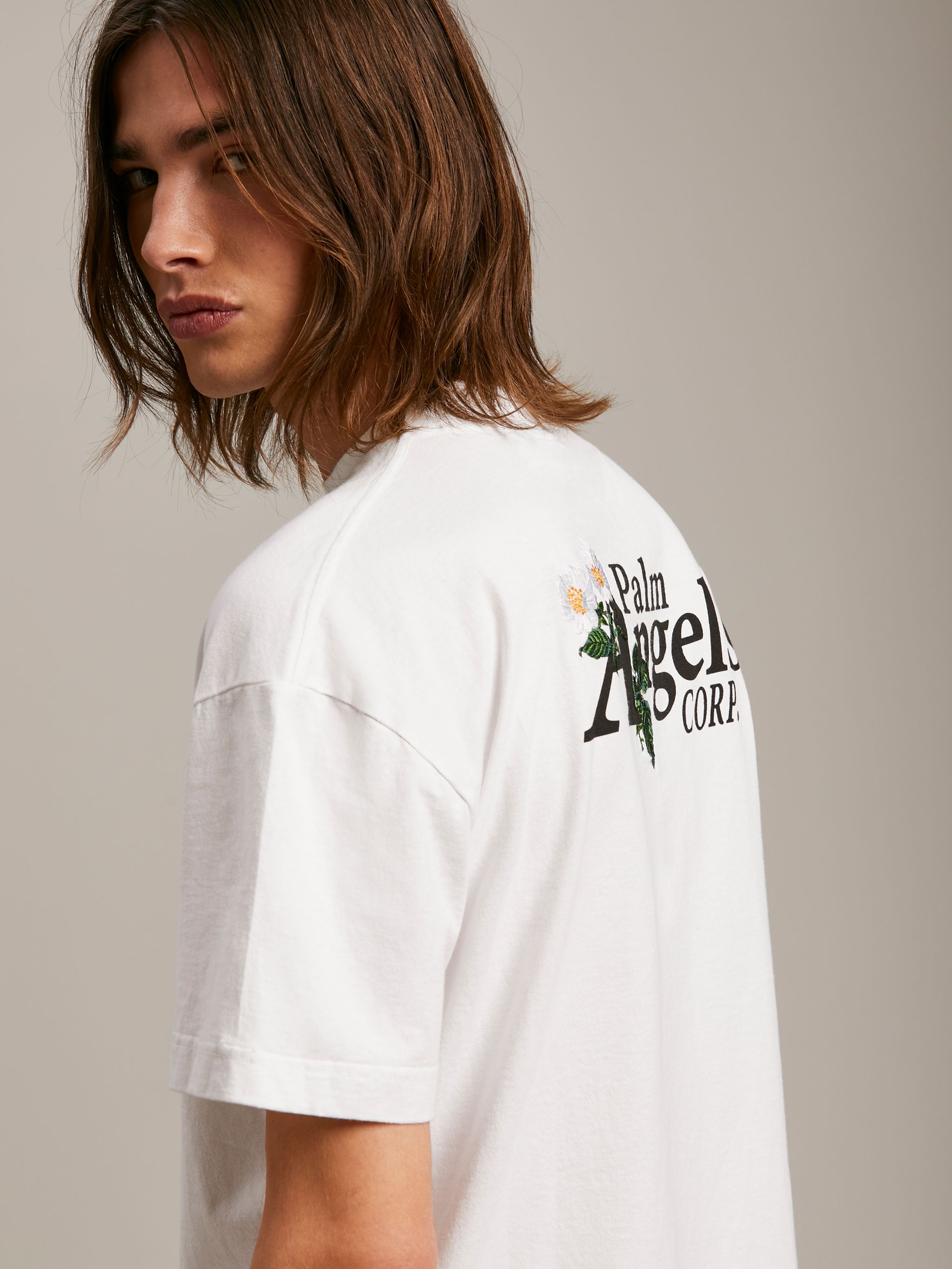 DAISY LOGO T-SHIRT in white - Palm Angels® Official