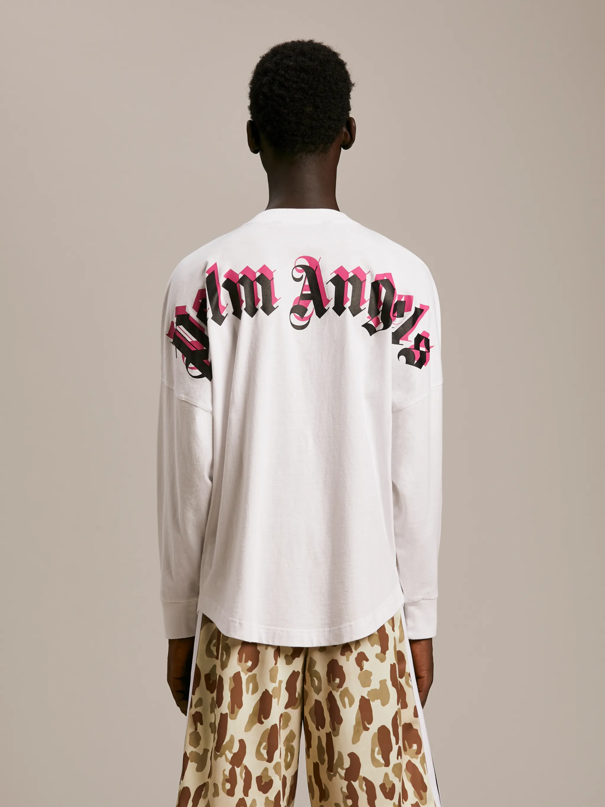 Logo Cotton Jersey Long Sleeved Top in White - Palm Angels