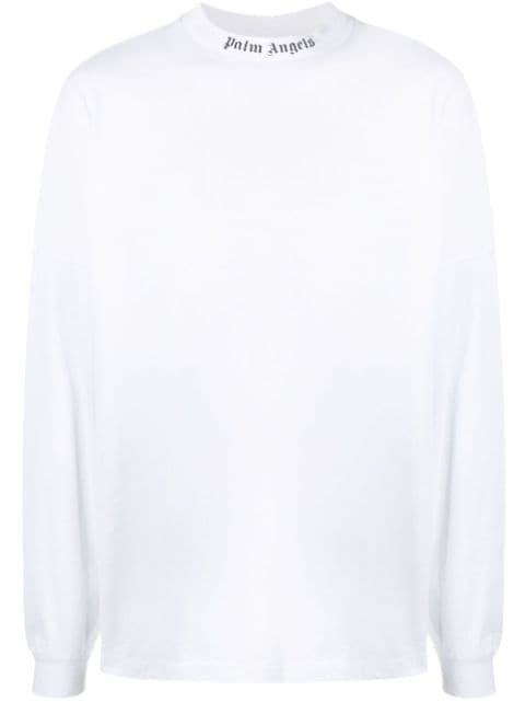 Palm Angels Doubled logo-print long-sleeved T-shirt - Farfetch