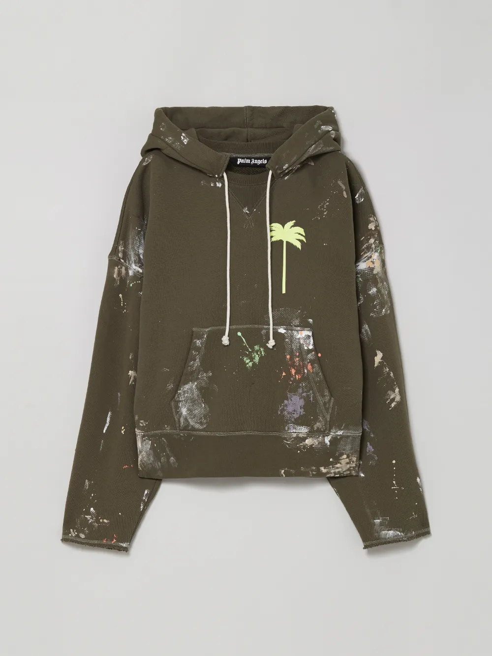 PAINTED PALM TREE HOODIE in green - Palm Angels® Official