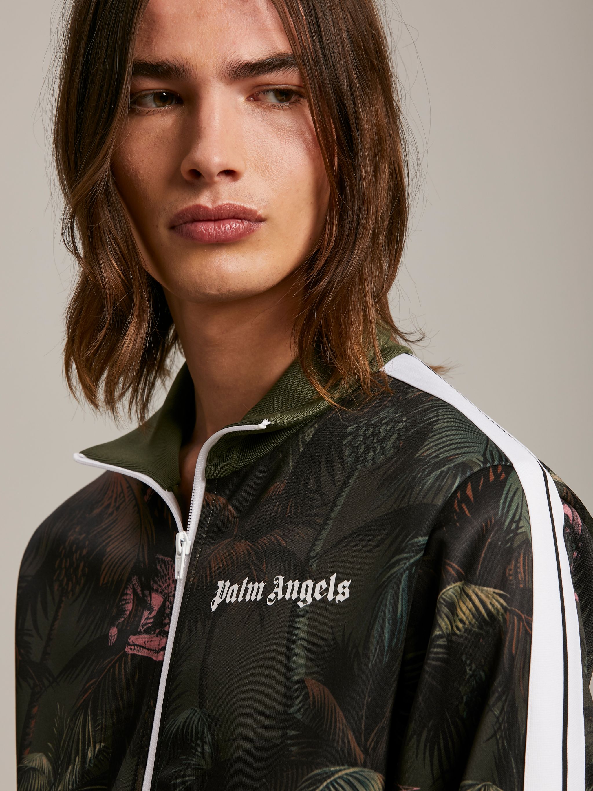 LUREX TRACK JACKET in green - Palm Angels® Official