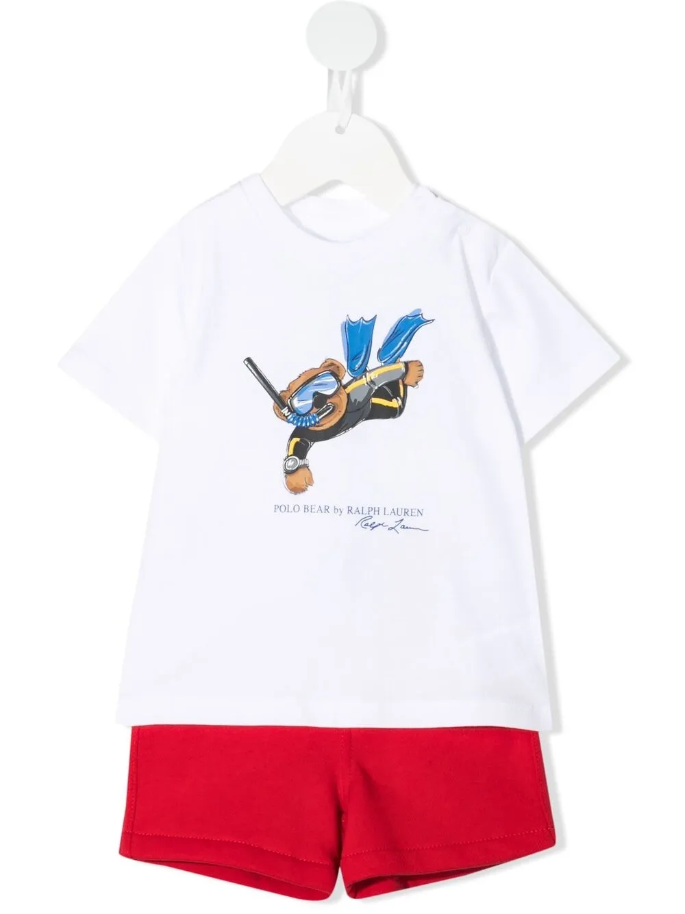 фото Ralph lauren kids комплект из футболки и шортов polo bear