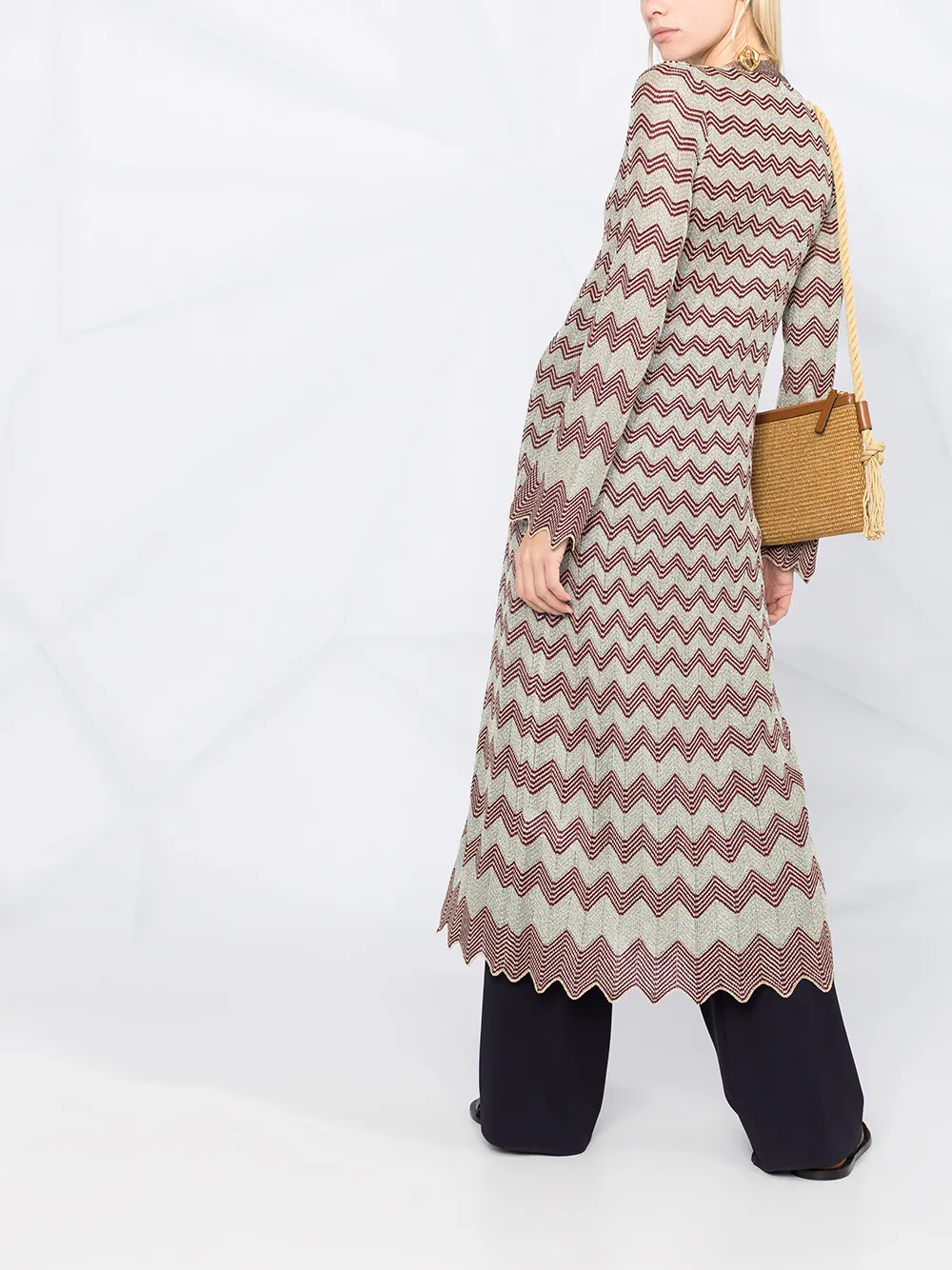 фото M missoni пальто-кардиган с узором зигзаг