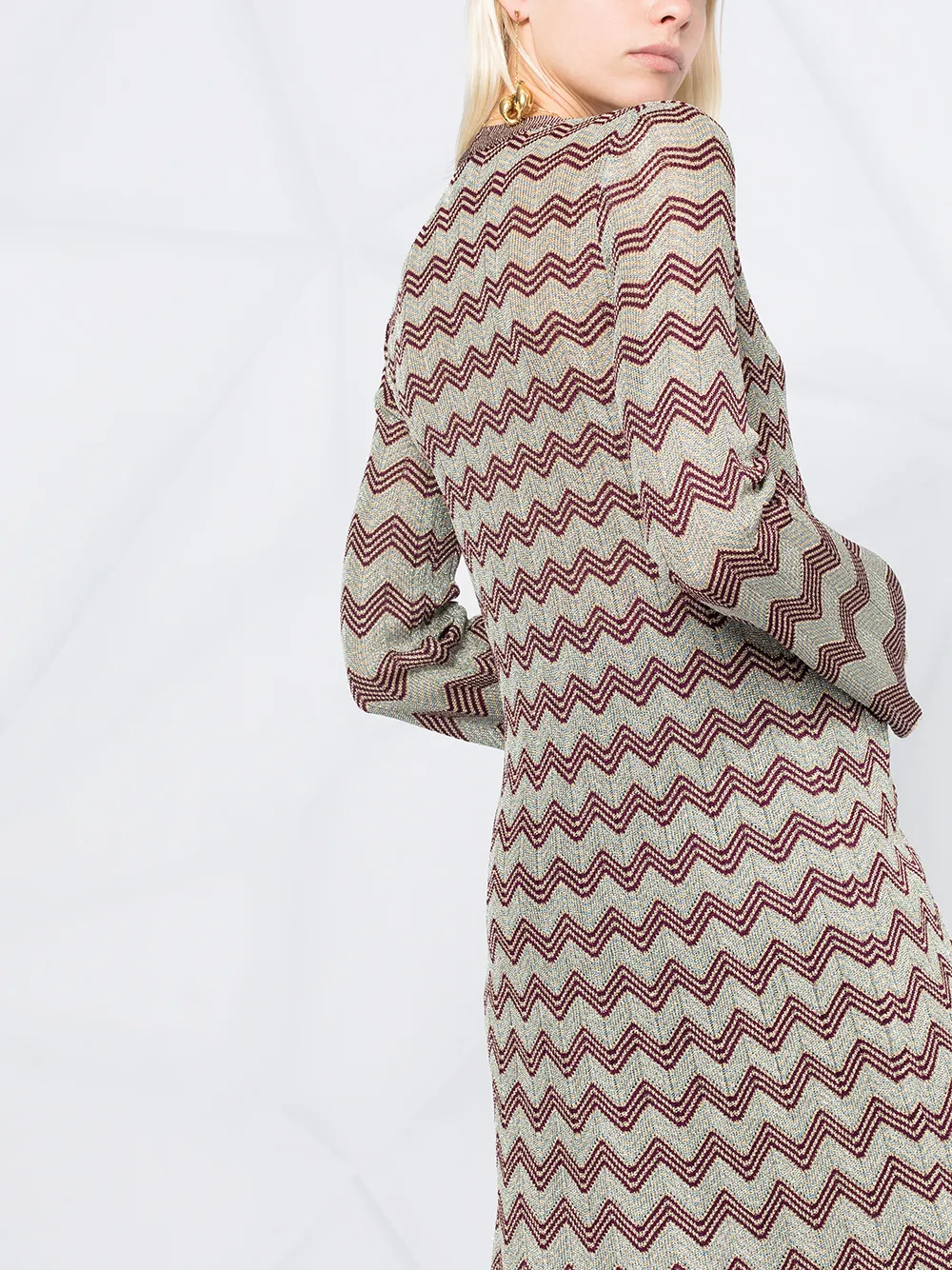 фото M missoni пальто-кардиган с узором зигзаг