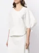 Eudon Choi asymmetric-neck puff-sleeve blouse