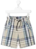 Il Gufo drawstring checked shorts - Neutrals