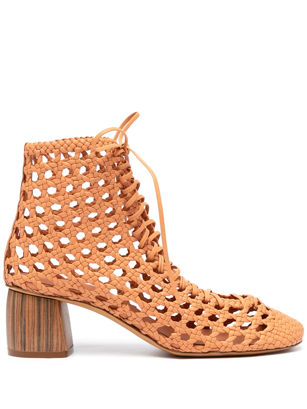 FORTE FORTE WOVEN LACE-UP BOOTS
