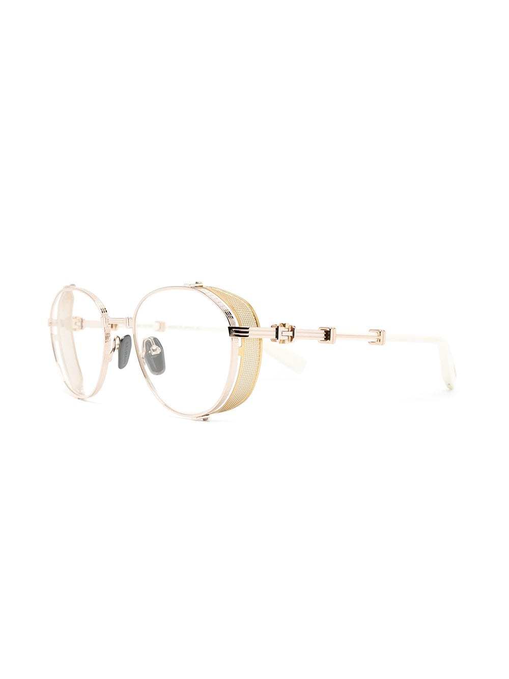 Shop Balmain Eyewear Brigade I Round-frame Glasses In Gold