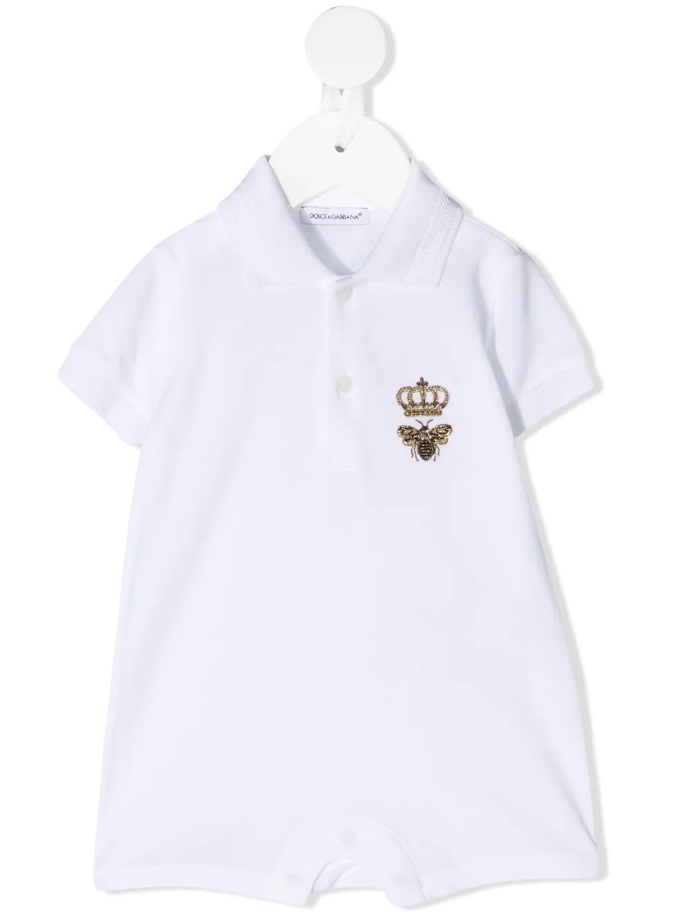 

Dolce & Gabbana Kids body con bordado de abeja y corona - Blanco