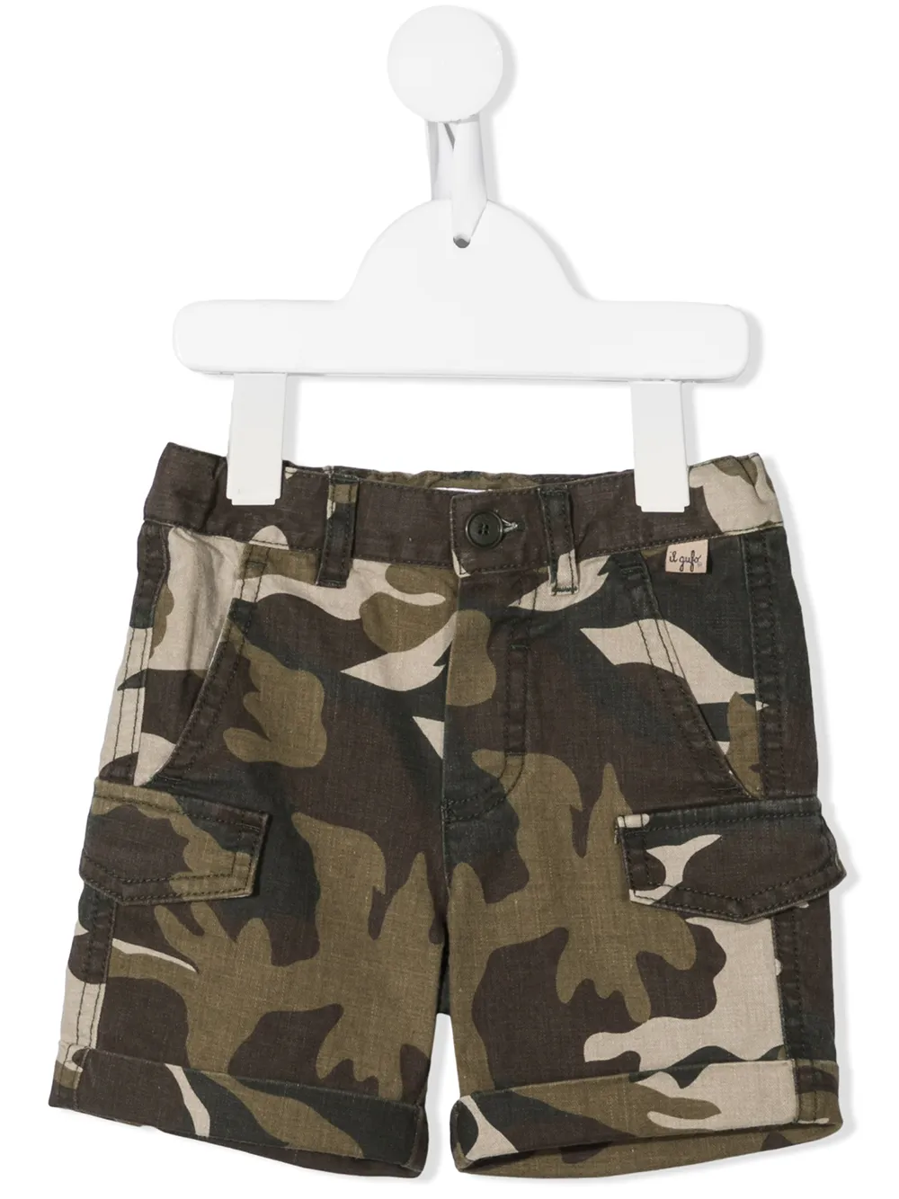 Il Gufo Babies' Camouflage-print Shorts In 绿色